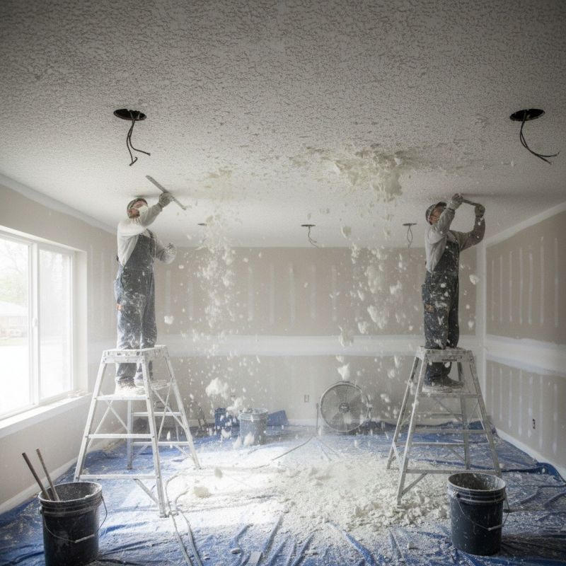 Local Textured Ceiling Removal pros at work